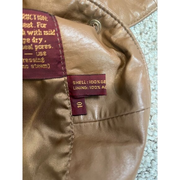 Vintage Etienne Aigner Genuine Leather Brown Blazer Jacket Accent Womens Size 10 - Picture 6 of 7